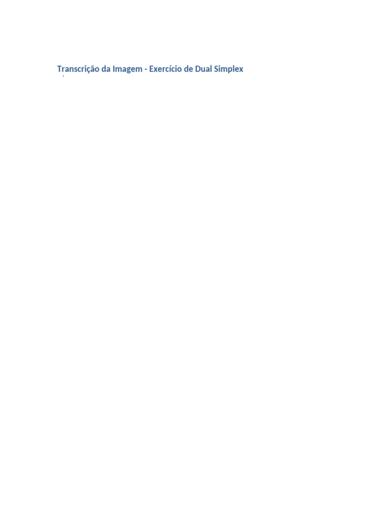 Exercicio Dual Simplex | PDF