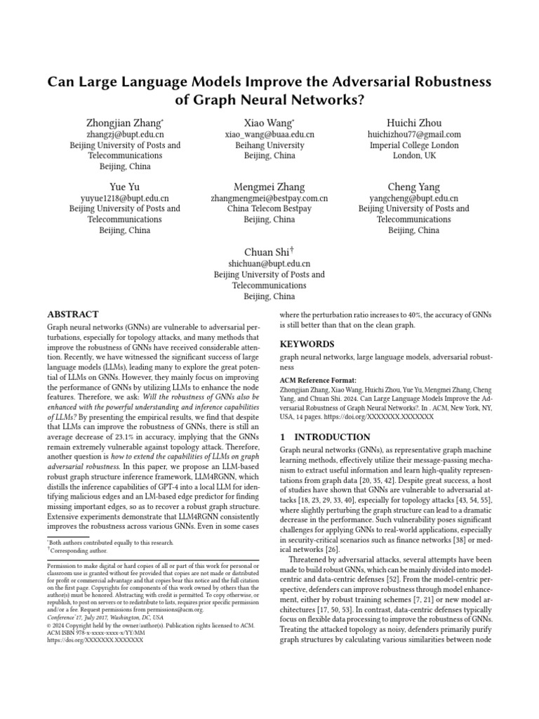 Enhancing GNN Robustness with LLMs | PDF | Computing | Computational ...
