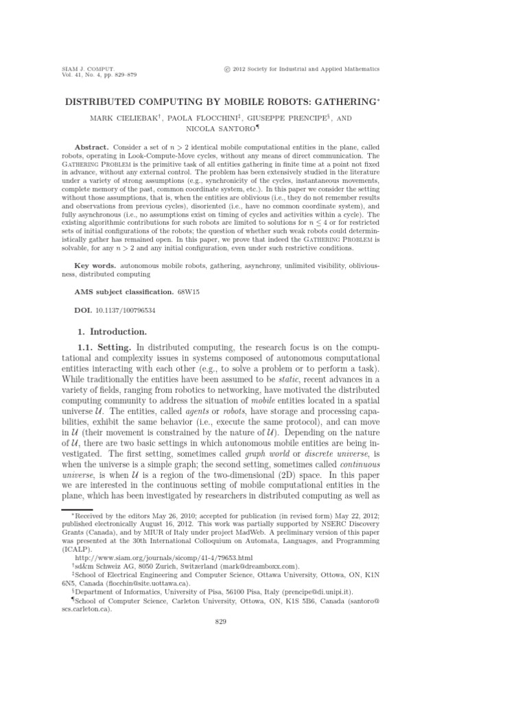 Mobile Robots Gathering Problem Solved | PDF | Distributed Computing ...