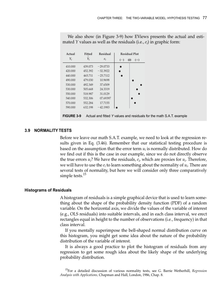 Jarque-Bera Test for Normality Explained | PDF | Errors And Residuals ...