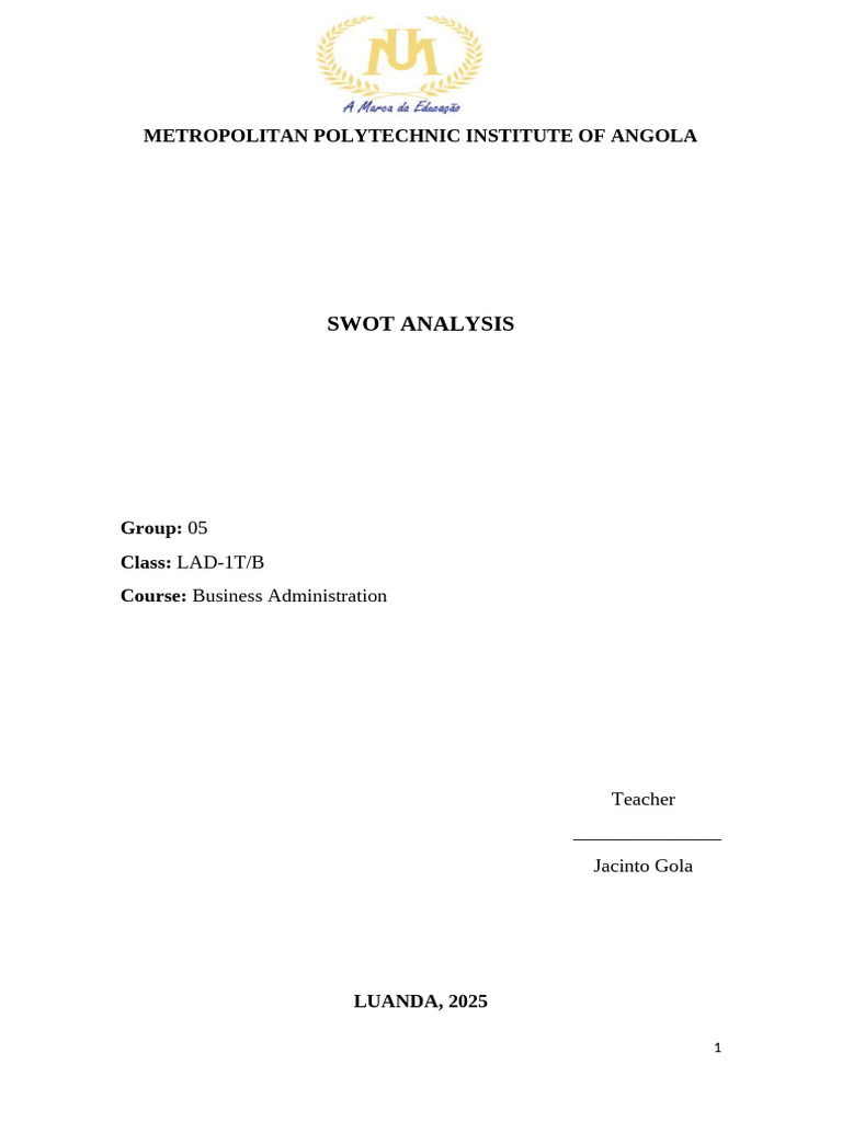 English Work | PDF | Swot Analysis | Business