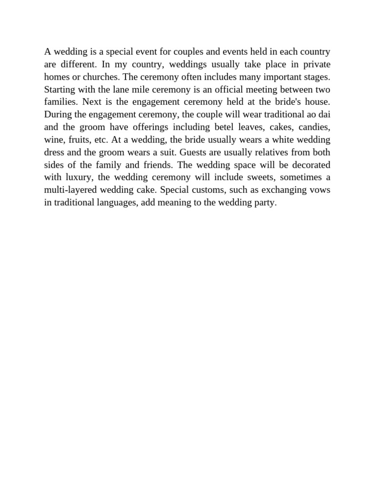 Traditional Wedding Ceremony Customs | PDF