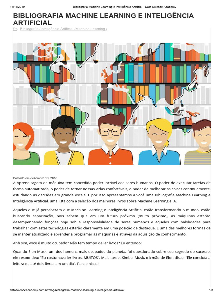 Melhores Livros sobre Machine Learning | PDF | Aprendizado de máquina ...