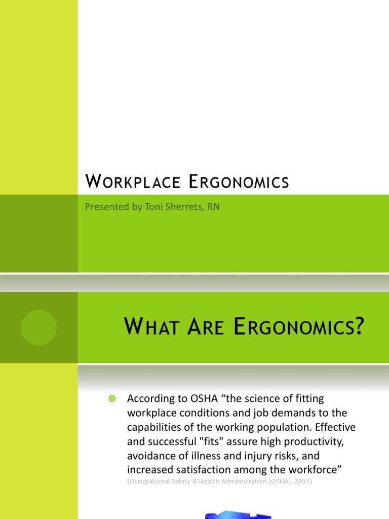 Workplace Ergonomics PDF Occupational Safety And Health