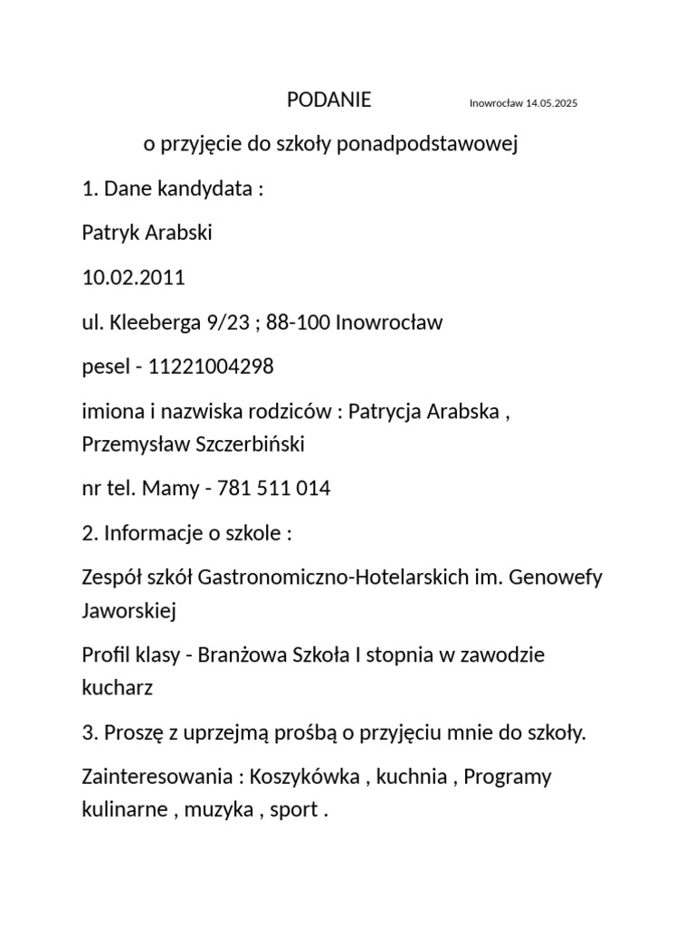 PODANIE | PDF
