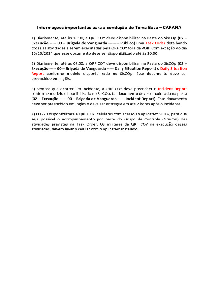 Informações Importantes para A Condução Do Tema Base - CARANA | PDF