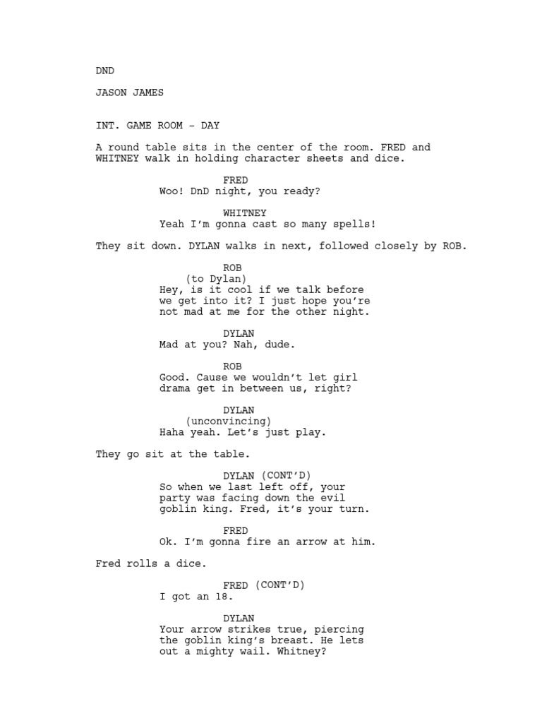 Hilarious DnD Game Night Script | PDF