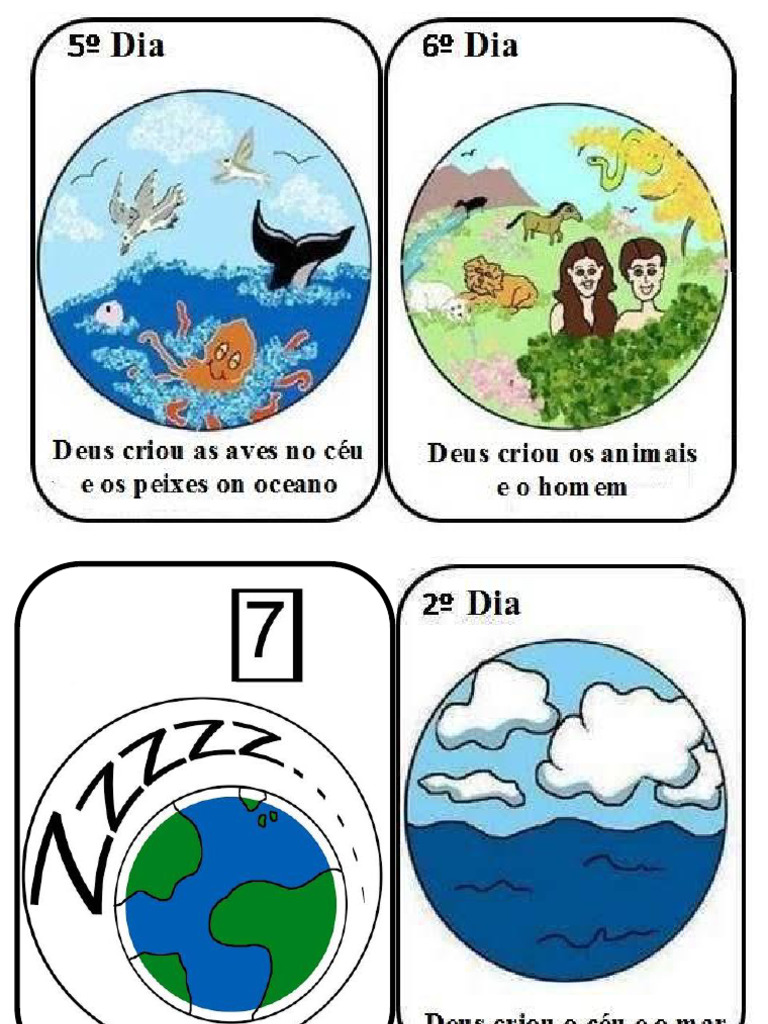 Os 7 Dias Da Criação Ilustrada | PDF