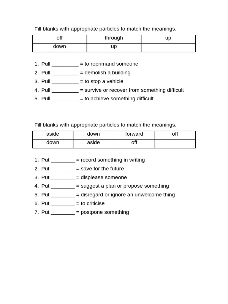 Phrasal Verbs 7 | PDF