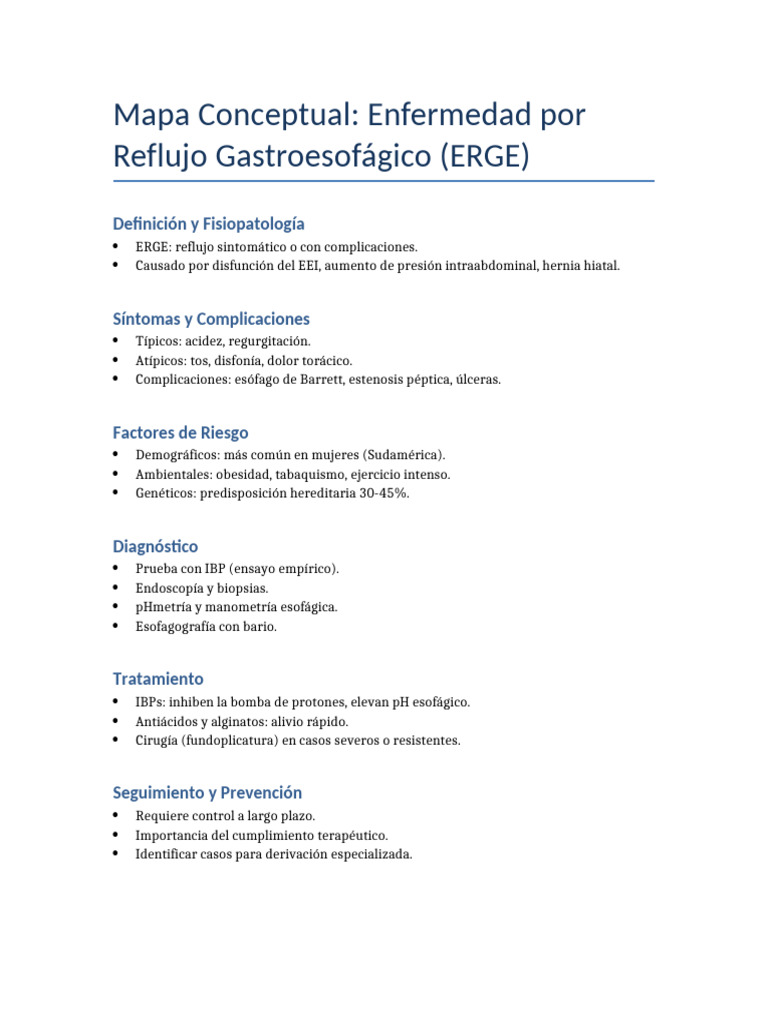 ERGE: Síntomas, Diagnóstico y Tratamiento | PDF
