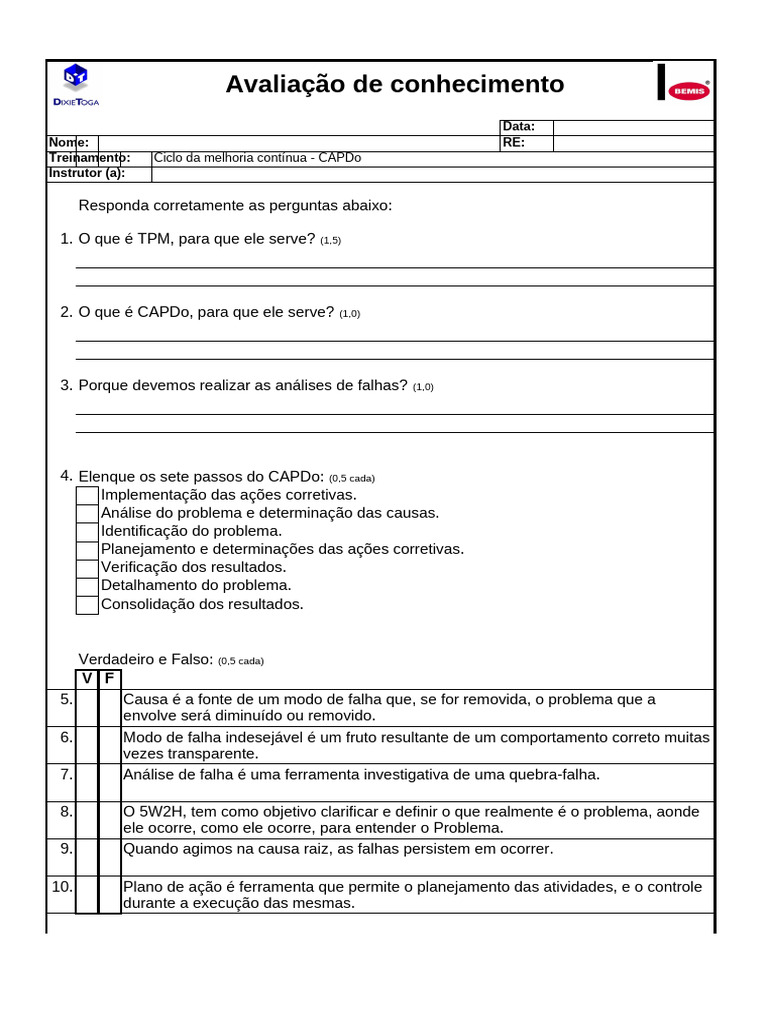 Avaliação de Conhecimento em CAPDo | PDF