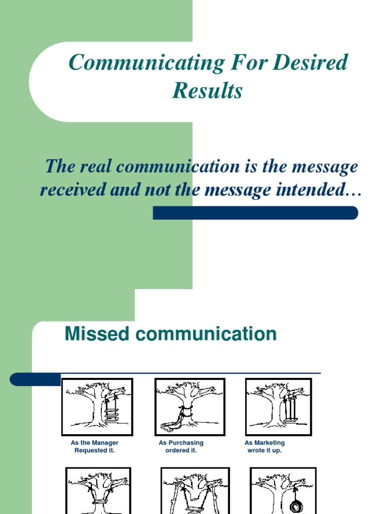 Communicating For Desired Results: The Real Communication Is The