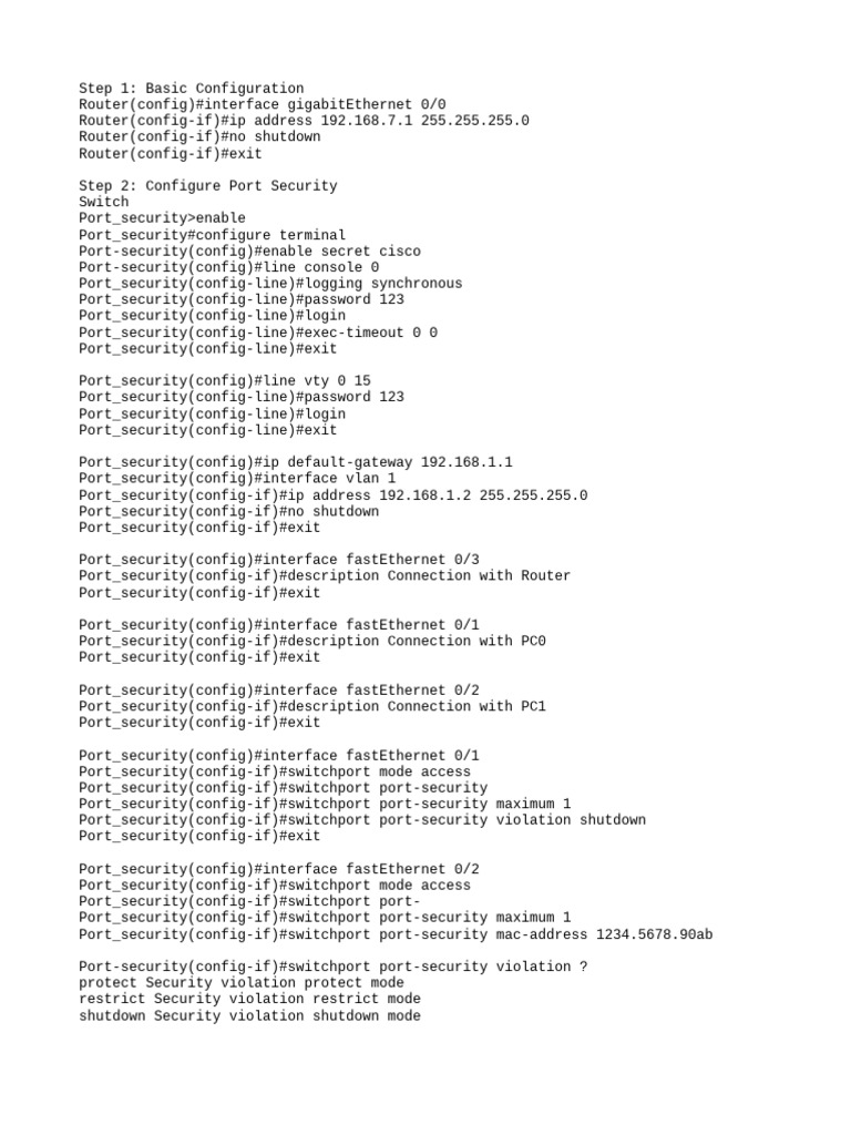 Port Security | PDF