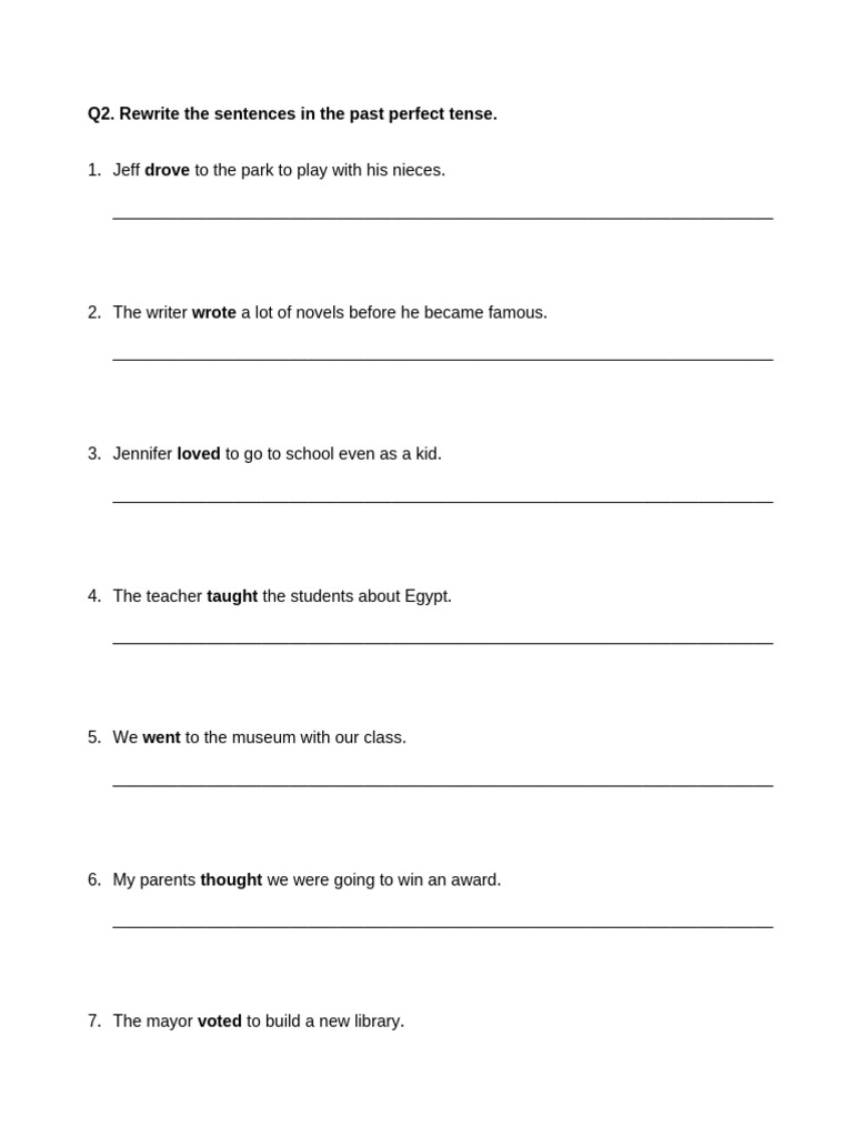 Past Perfect Practice 2 | PDF