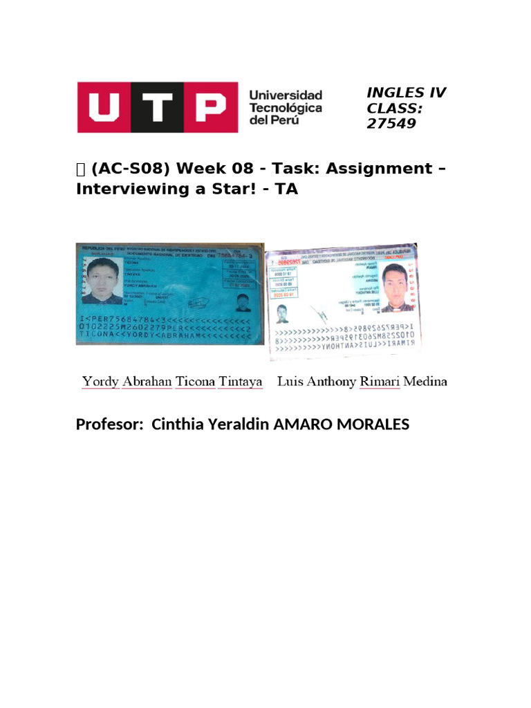 Interview Prep for English Class | PDF