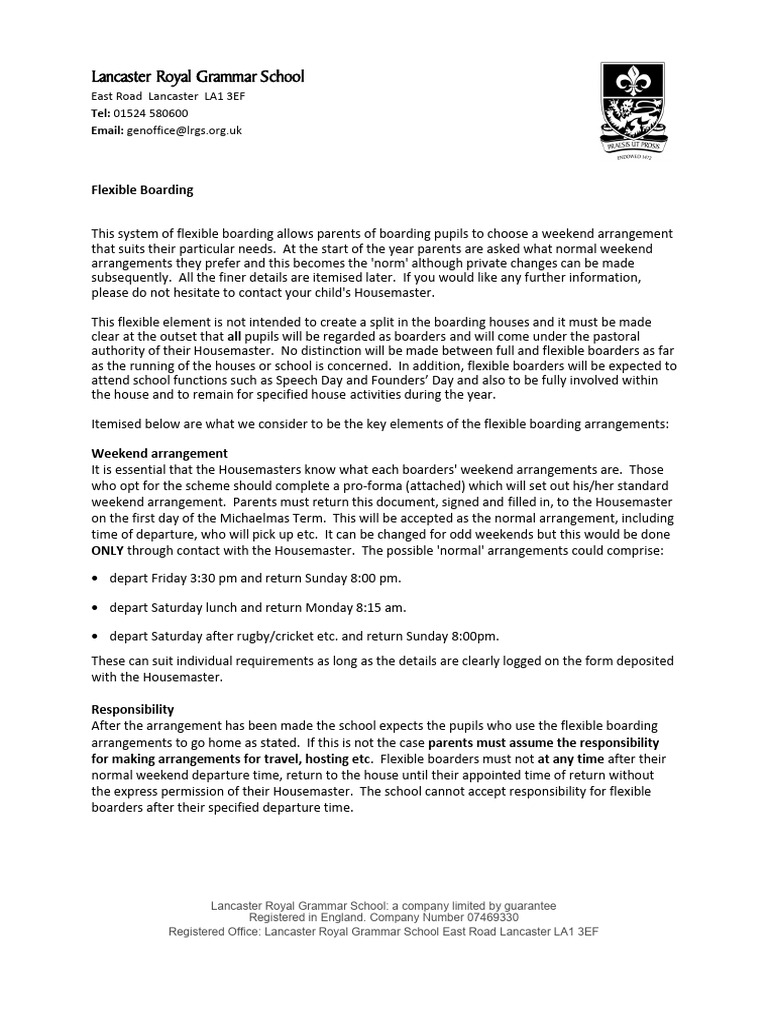 Weekend Arrangements Form 2021 | PDF | Boarding School | Schools