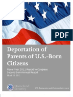 ICE - Deport of Parents of US Cit FY 2011 2nd Half
