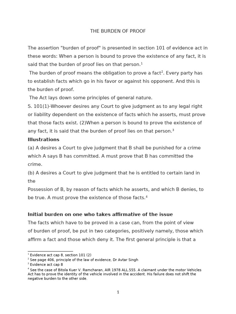 Understanding Burden of Proof in Law | PDF | Burden Of Proof (Law ...