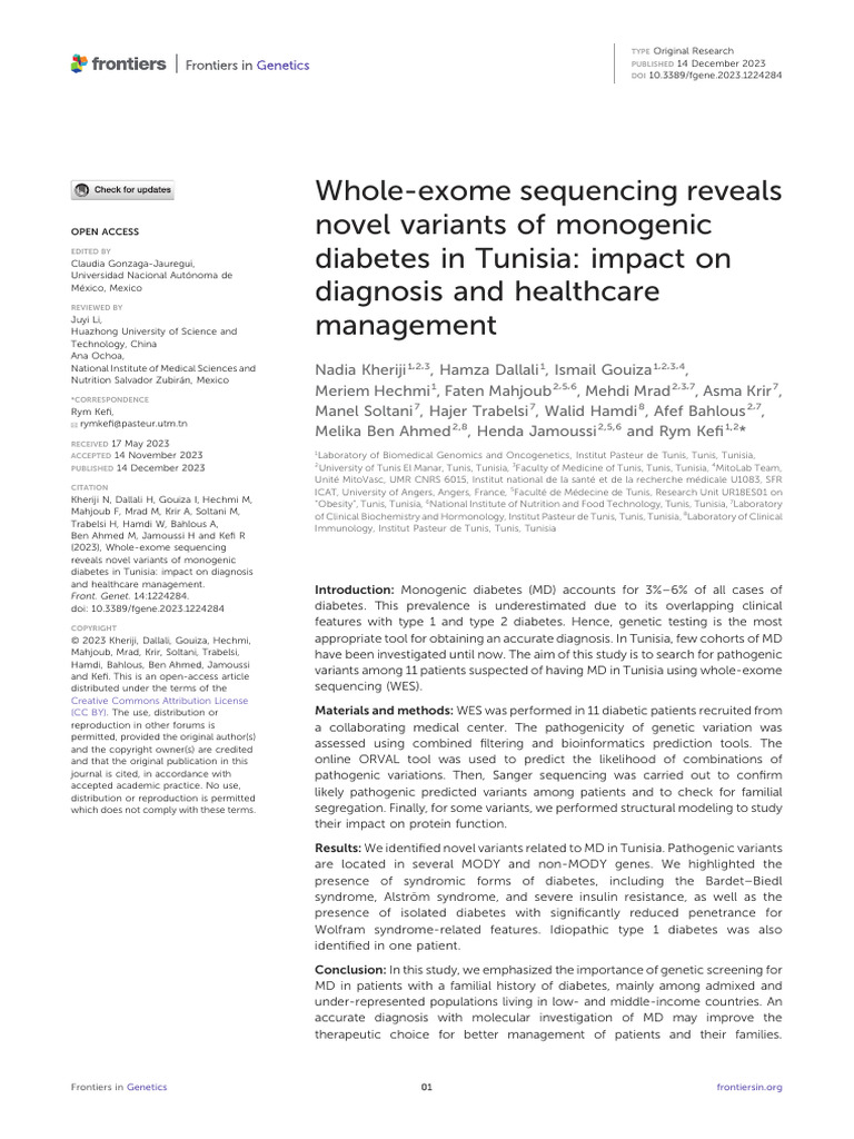 Whole-Exome Sequencing Reveals Novel Variants of M | PDF | Dna ...