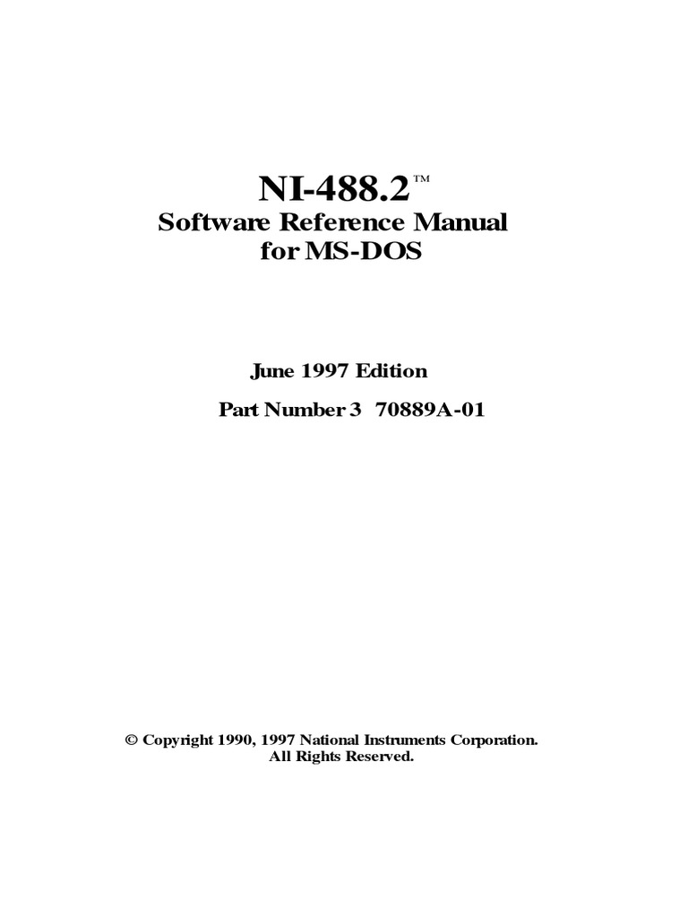 Software Reference Manual For MS-DOS: June 1997 Edition Part Number 3 ...