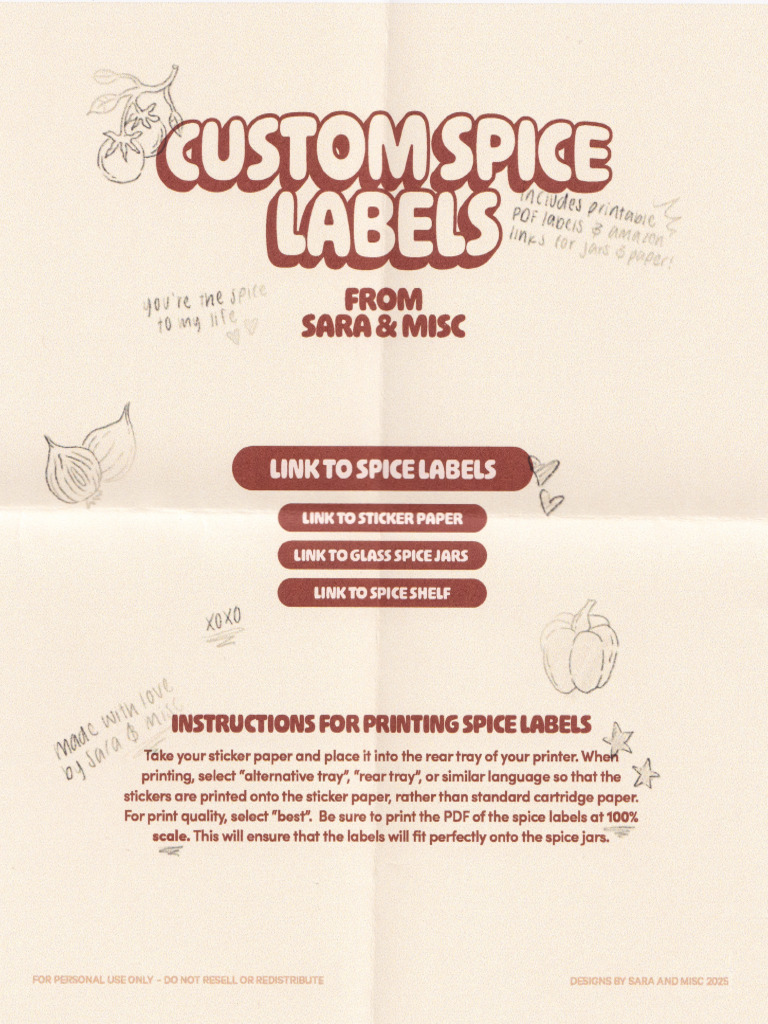 Spice Label Instructions | PDF