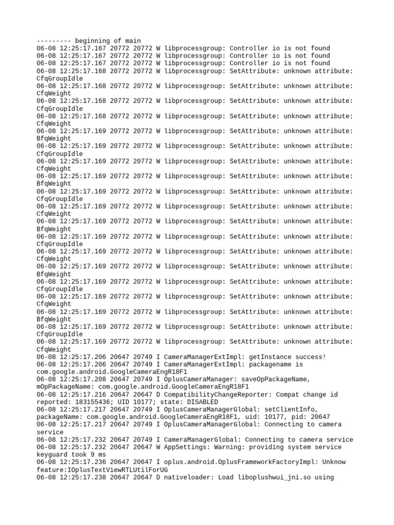 Oplus Camera Manager Log Analysis | PDF | Computing | Software
