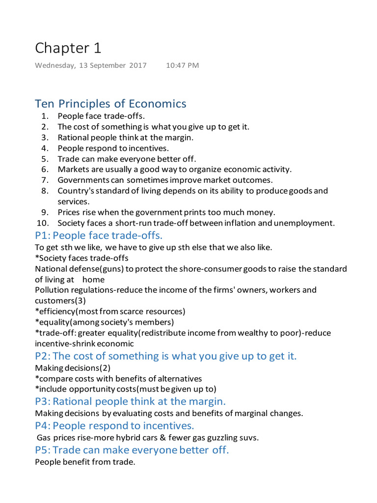 Key Economic Principles Explained | PDF | Market (Economics) | Economics