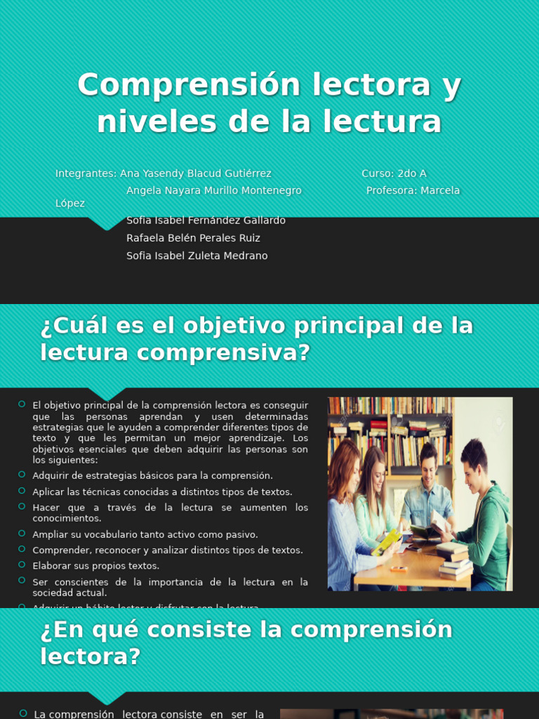 Niveles y Estrategias de Comprensión Lectora | PDF | Comprensión ...