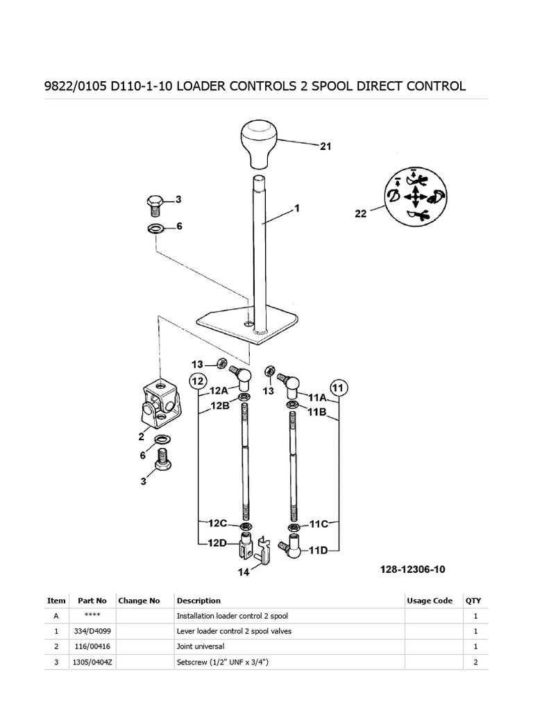 JCB 4CX Loader Control Parts List | PDF