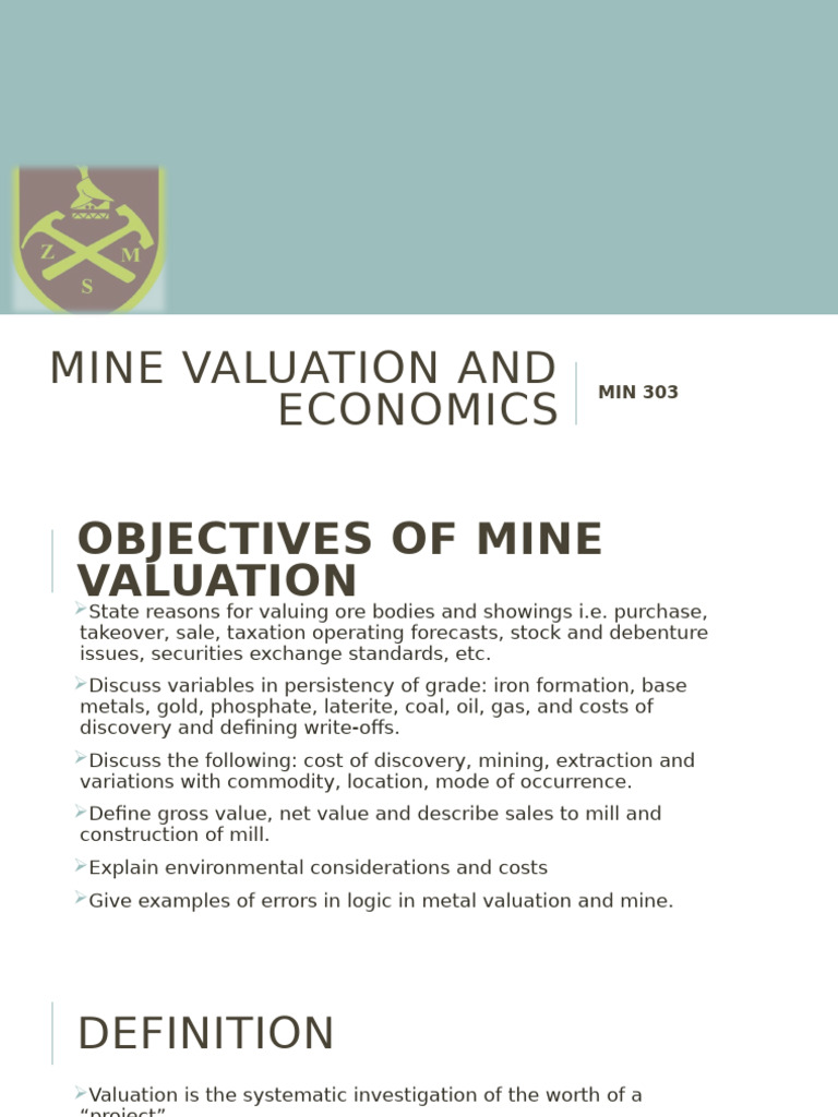 Mine Valuation: Key Concepts and Factors | PDF | Mining | Valuation ...