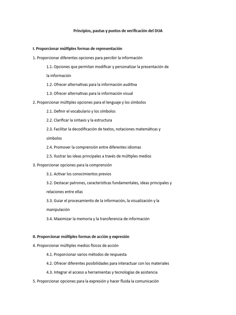 Principios Fundamentales del DUA | PDF | Aprendizaje | Comunicación