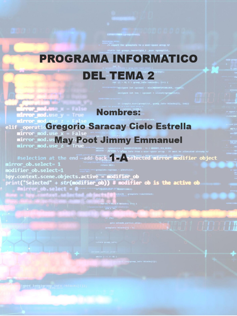 Programa Informatico Del Tema 2 | PDF
