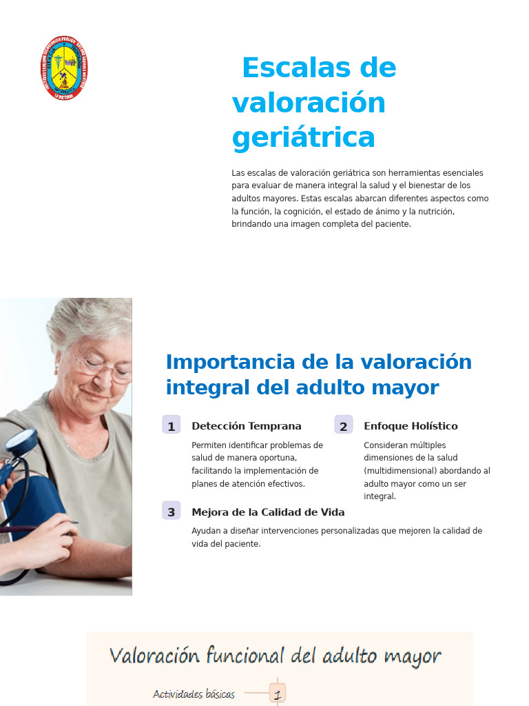Escalas de Valoracion Geriatrica P.1 | PDF | Depresión (estado de ánimo ...