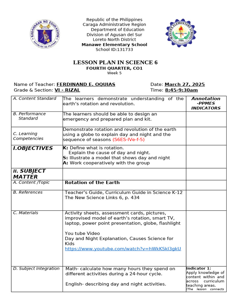 Demo Teaching in Science 6 | PDF | Curriculum | Learning