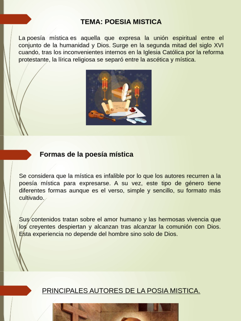 Poesía Mística: Unión Espiritual y Autores | PDF