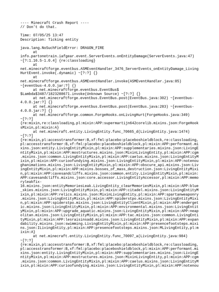 Minecraft Crash Report | PDF | Java Virtual Machine | Java Platform