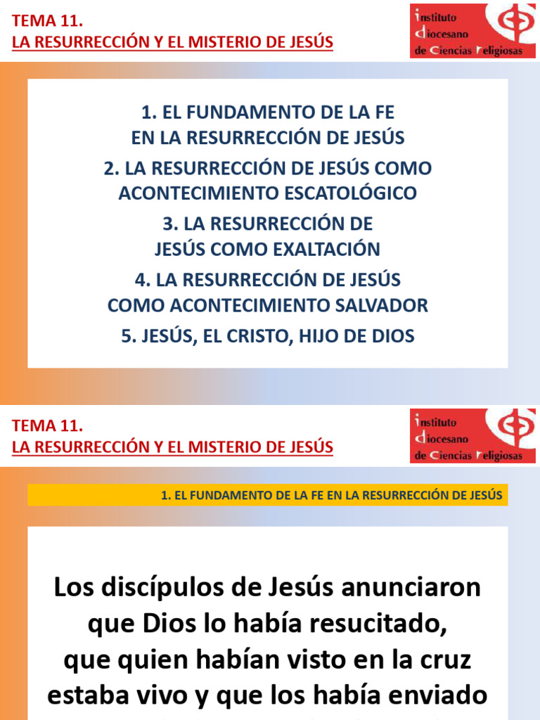 Tema 11a. La Resurreccion de Jesus Compressed | PDF | La resurrección ...
