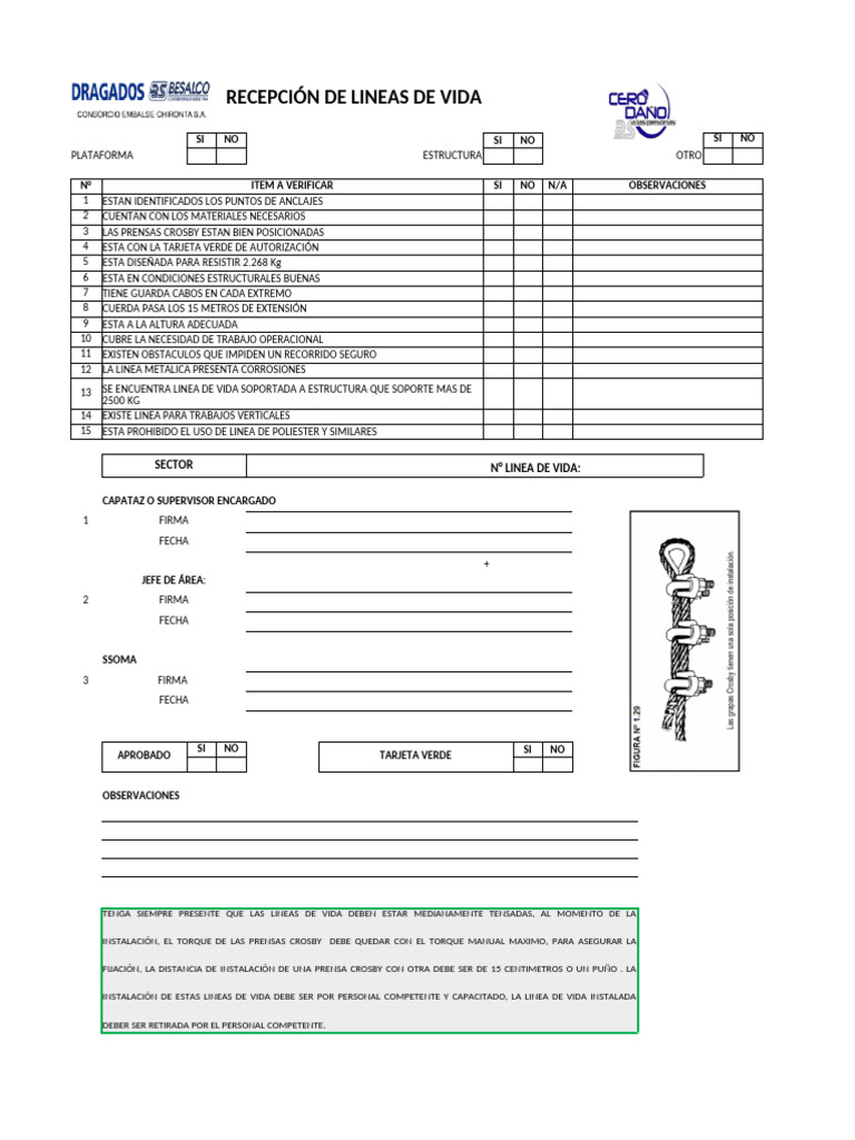 Verificación de Líneas de Vida en Estructuras | PDF