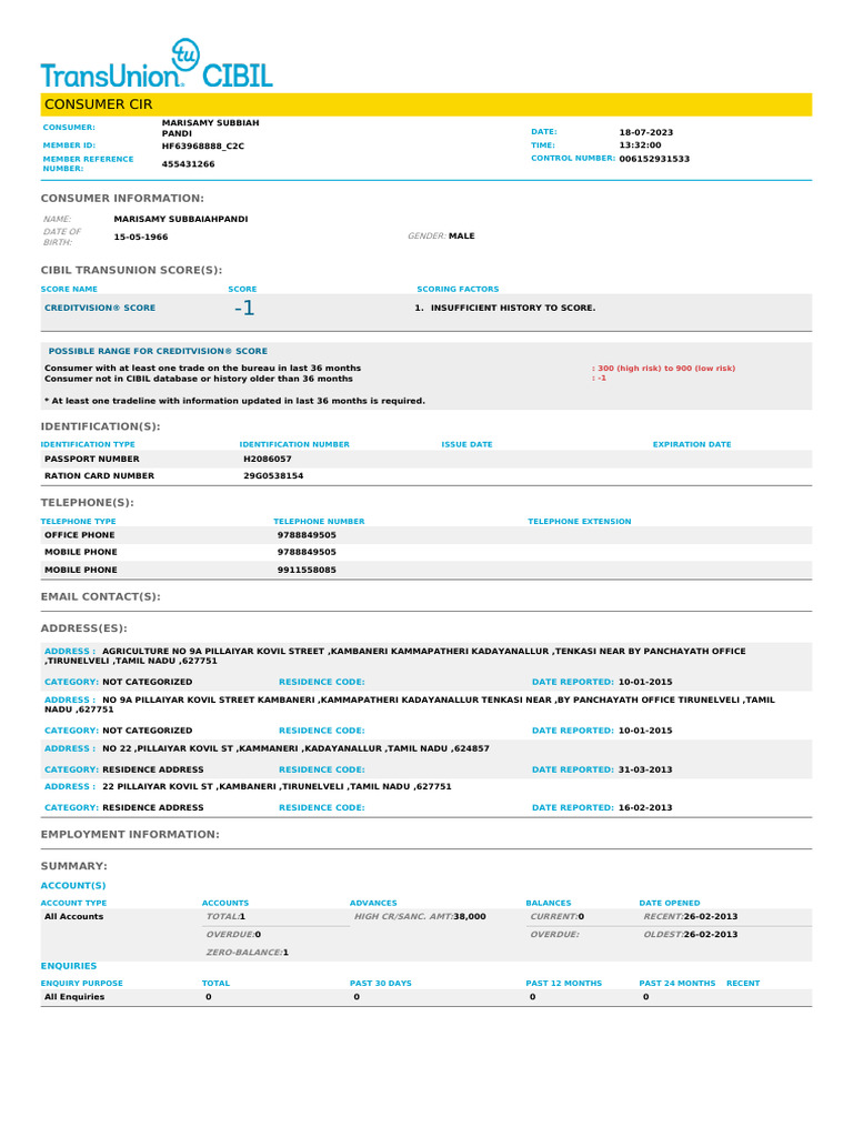 App Cibil | PDF | Identity Document | Telephone