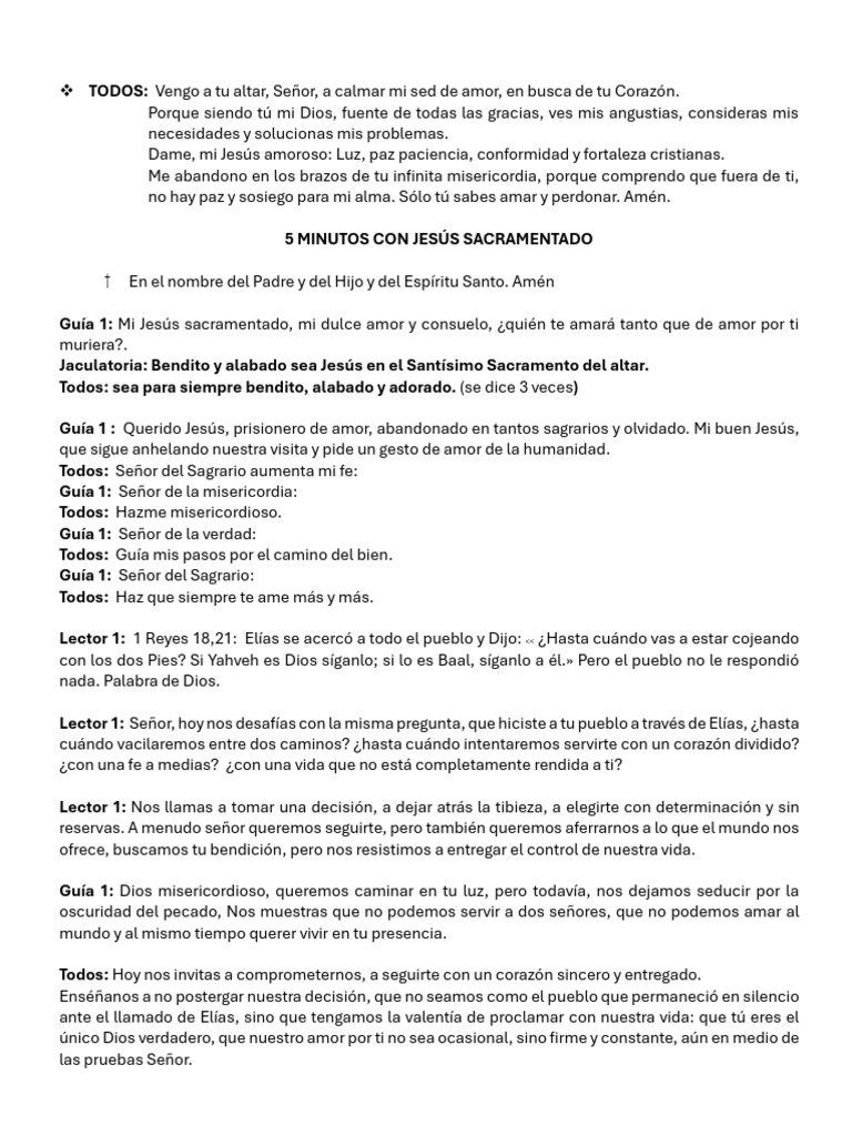 Peticiones para la Hora Santa | PDF | María, madre de Jesús | Amor
