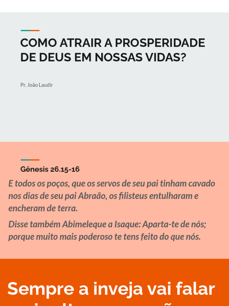 Como Atrair A Prosperidade de Deus em Nossas Vidas | PDF