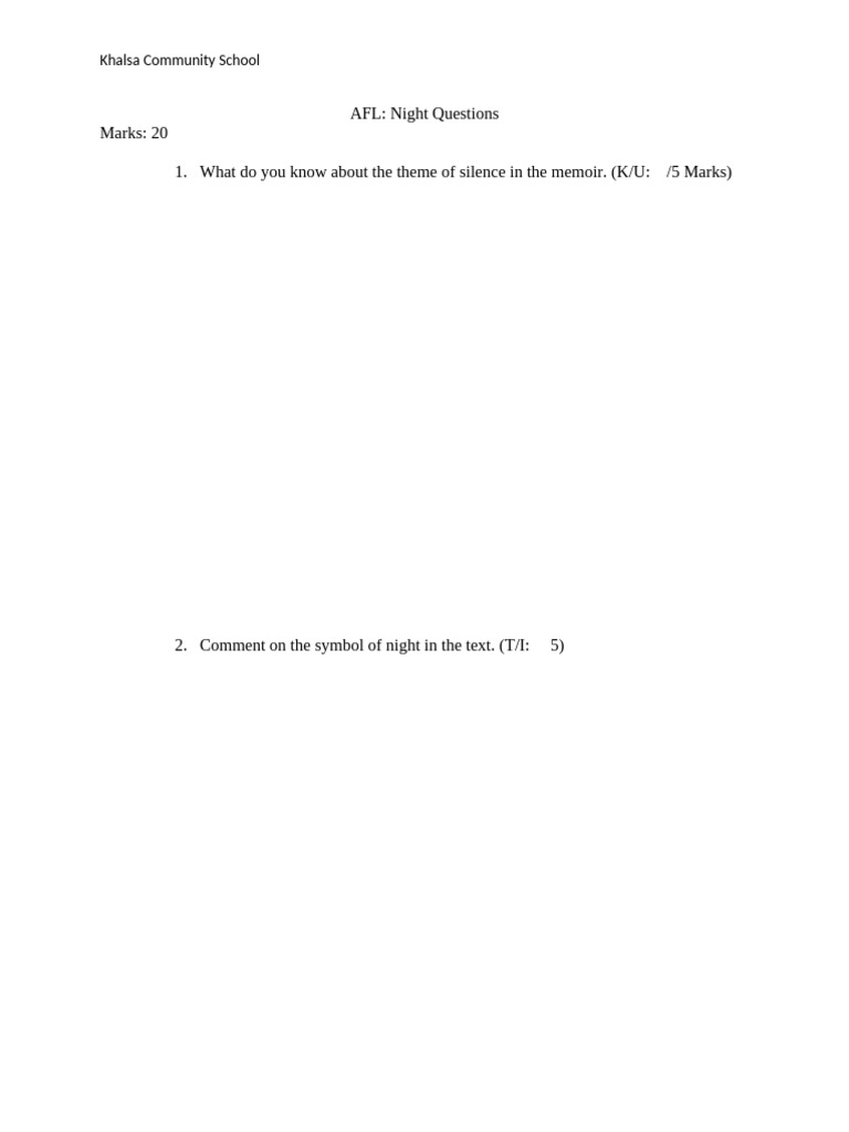 AFL Questions | PDF