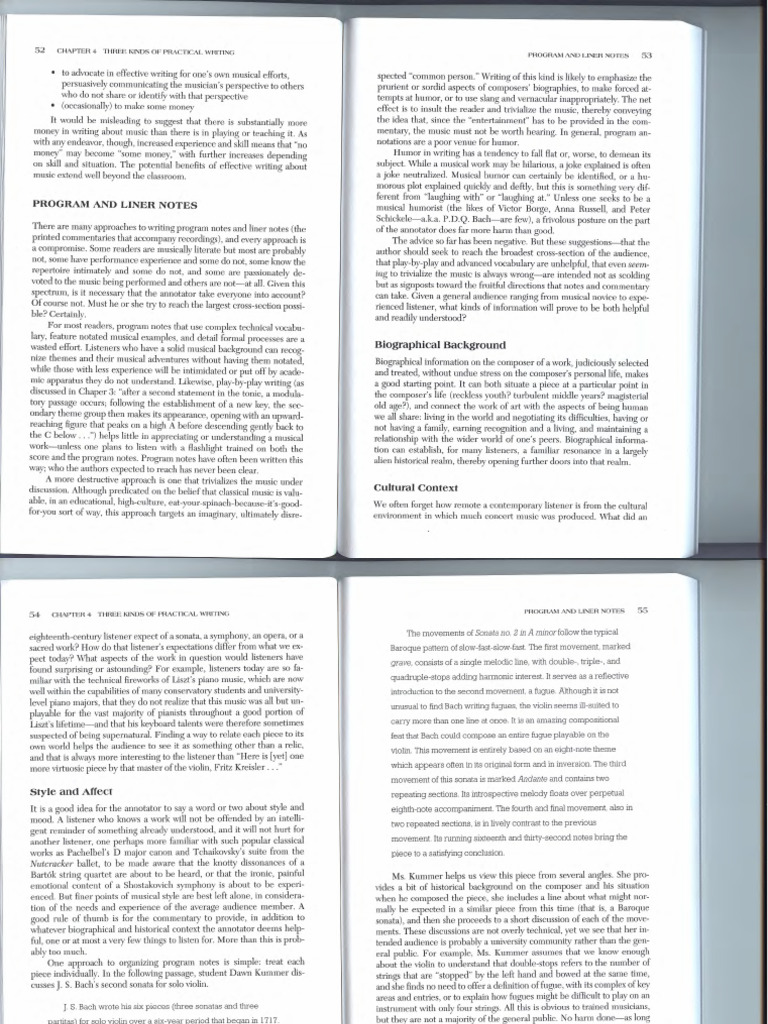 Bellman On Program Notes | PDF
