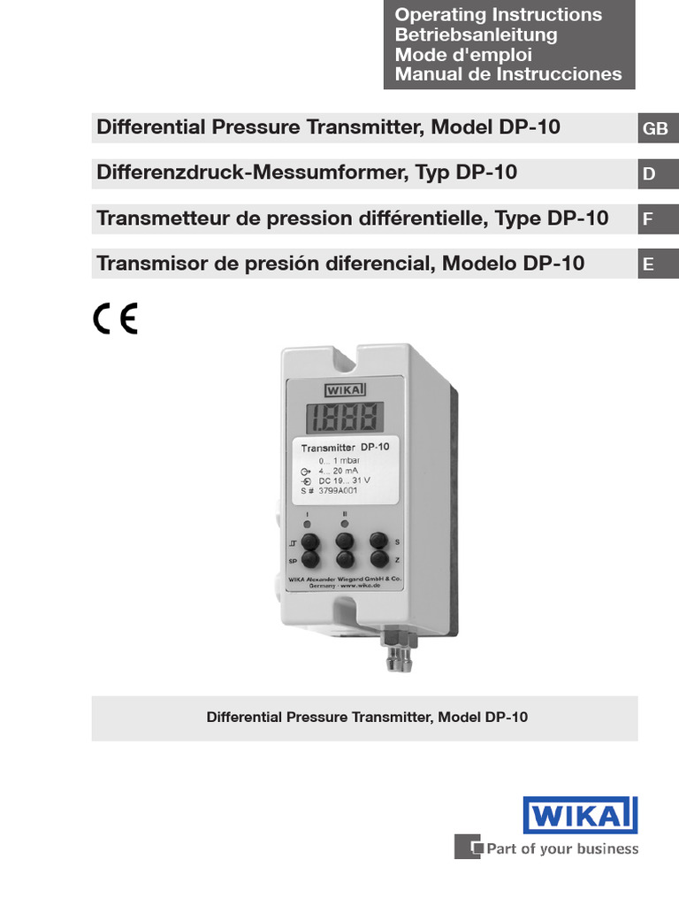 DP-10 Differential Pressure Transmitter Manual | PDF | Pressure ...