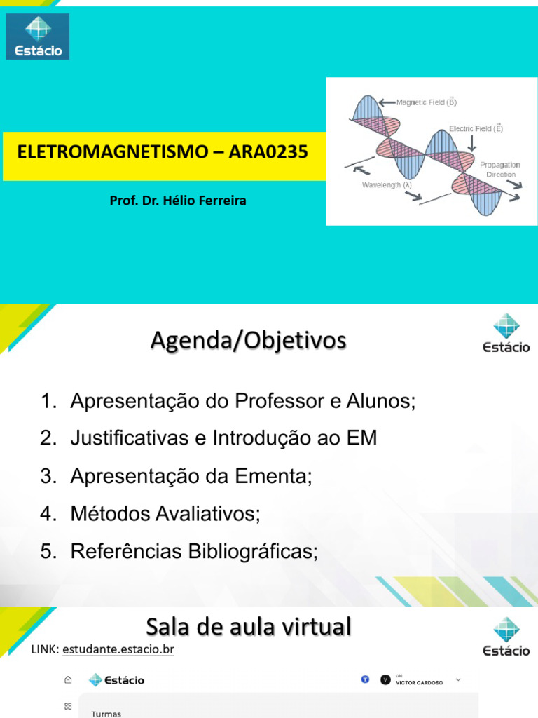 Aula 01 - Apresenta o Da Disciplina | PDF | Eletromagnetismo | Equações ...