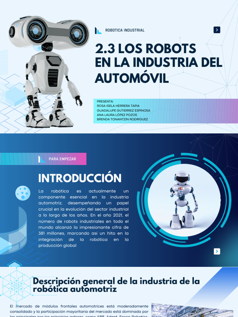 Robots en la Industria Automotriz | PDF | Robot | Robótica