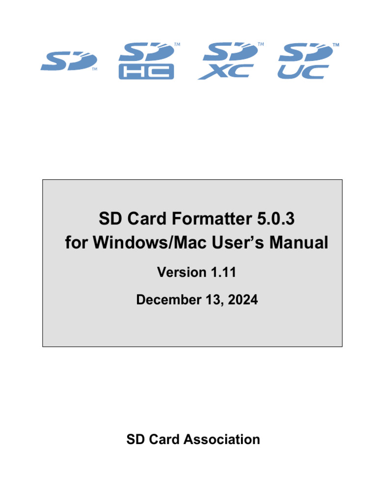 SD CardFormatterUserManualEN | PDF | Computer File | Mac Os