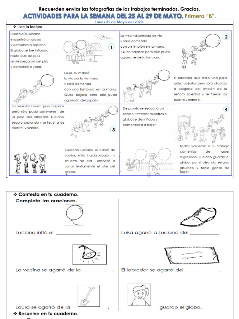 Semana Del 25 Al 29 de Mayo 1ro B | PDF