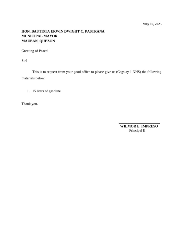 Request Letter | PDF