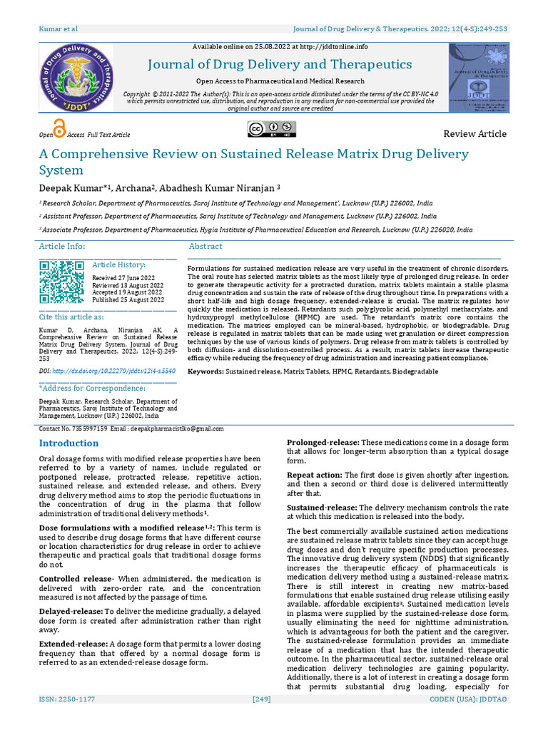 Jddtadmin,+13+249 253+5540+Paper+4+Deepak+Kumar | PDF | Pharmaceutical ...